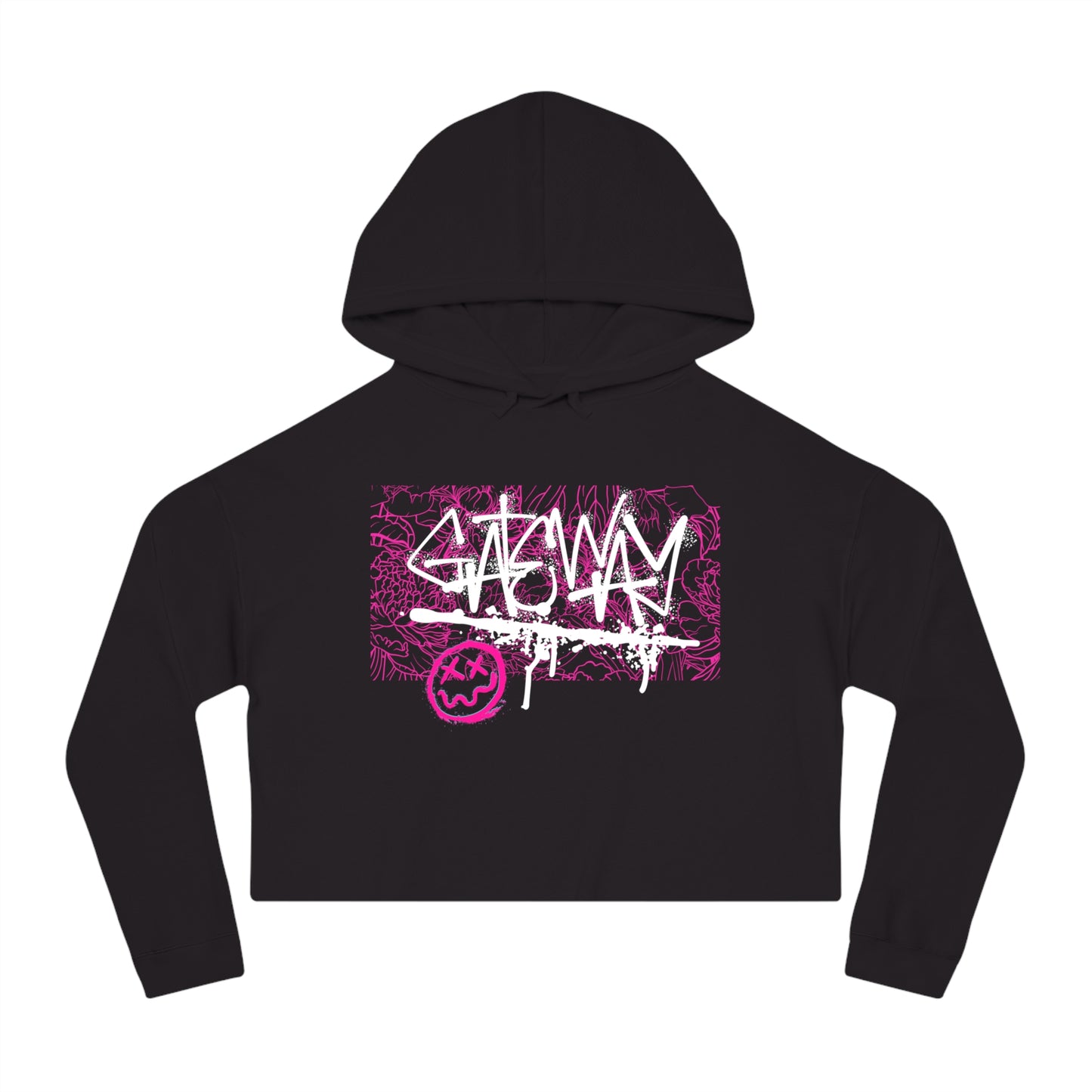 Floral Cropped Hooded Sweatshirt - Gateway Apparel Co.