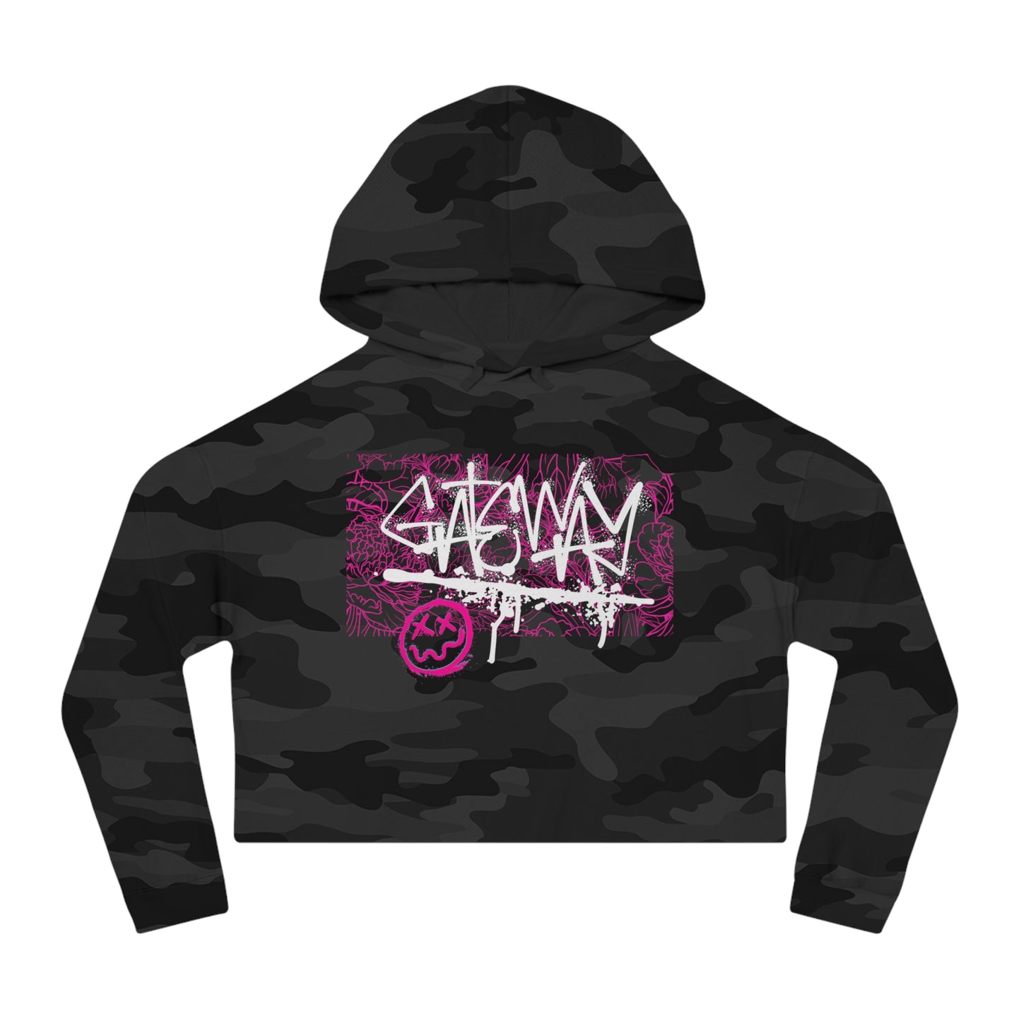 Floral Cropped Hooded Sweatshirt - Gateway Apparel Co.