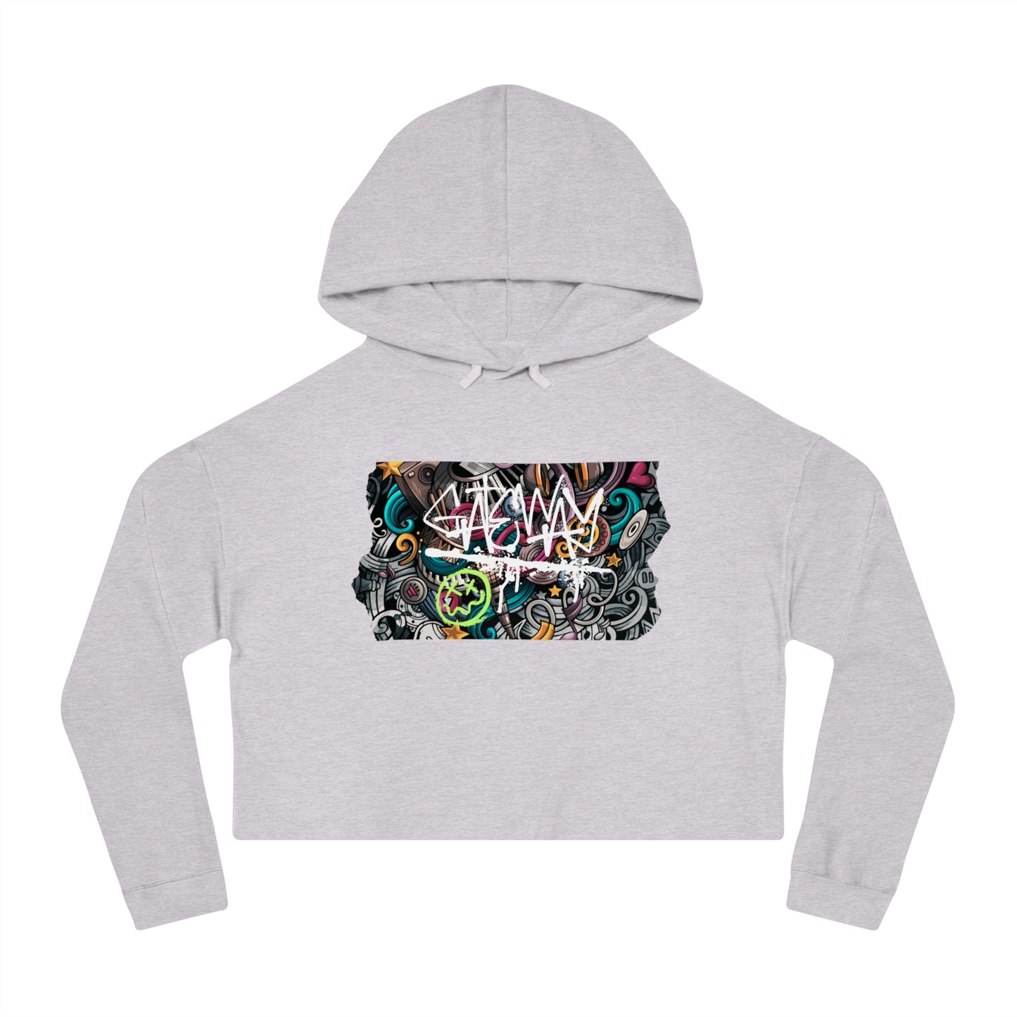 Graffiti Cropped Hoodie - Gateway Apparel Co.