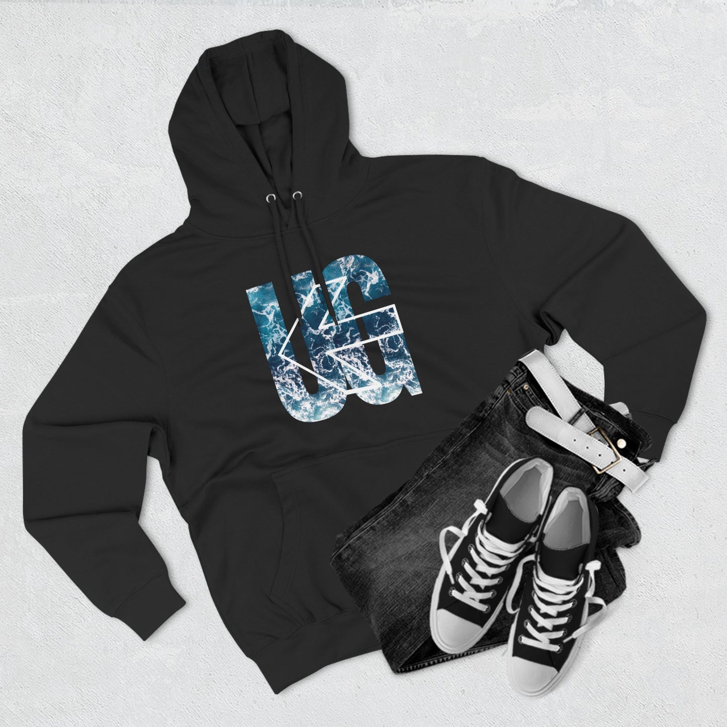 UG Fleece Hoodie- Waves 3 Colors - Gateway Apparel Co.