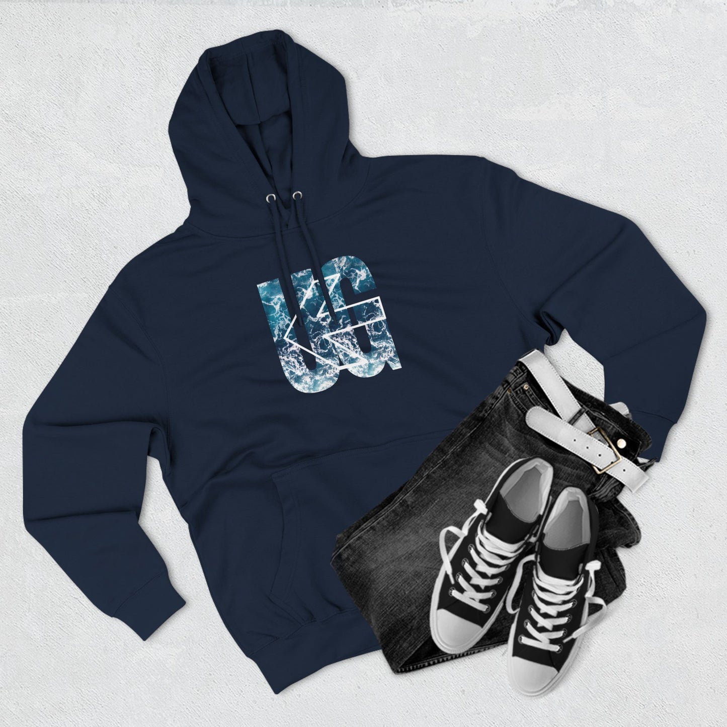 UG Fleece Hoodie- Waves 3 Colors - Gateway Apparel Co.