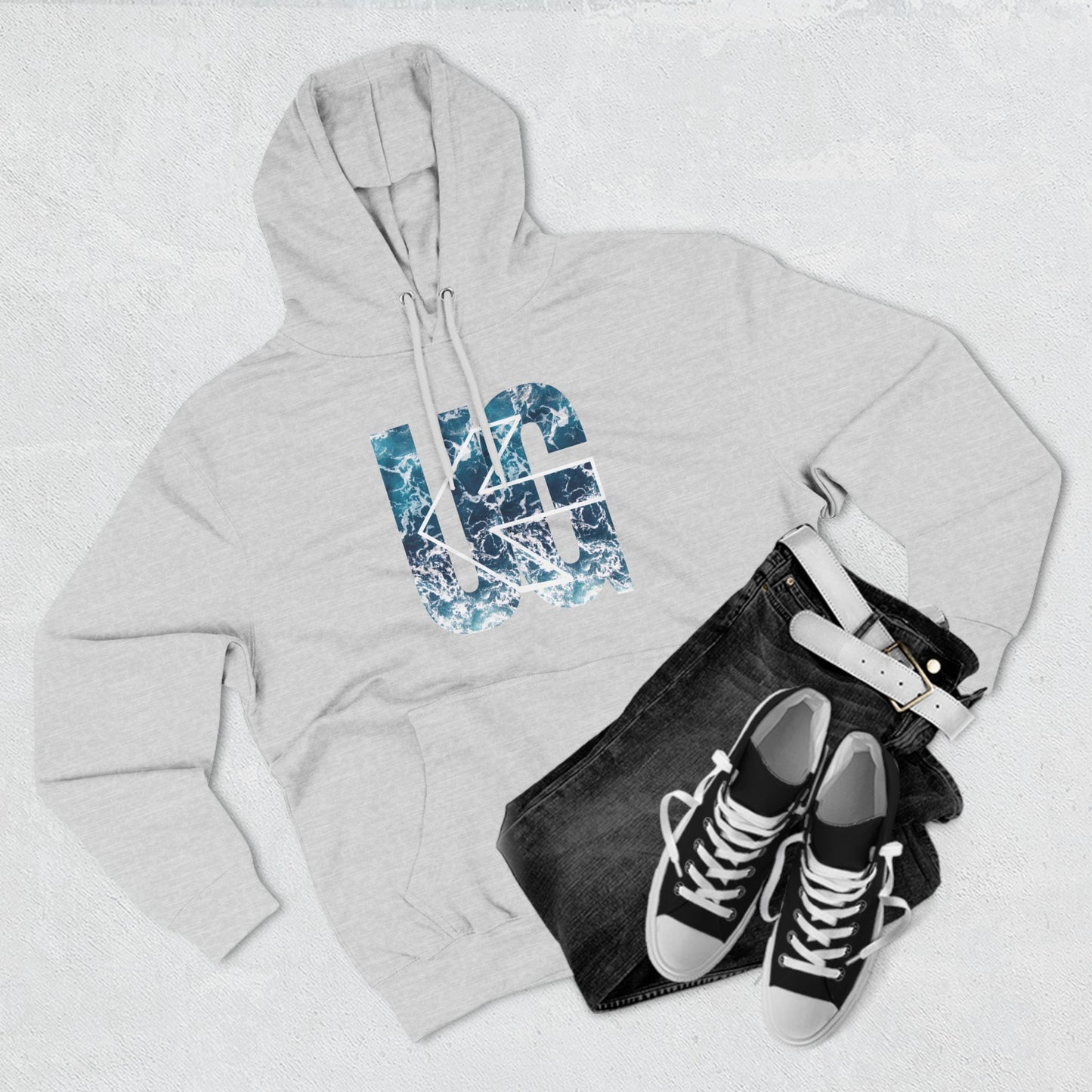 UG Fleece Hoodie- Waves 3 Colors - Gateway Apparel Co.