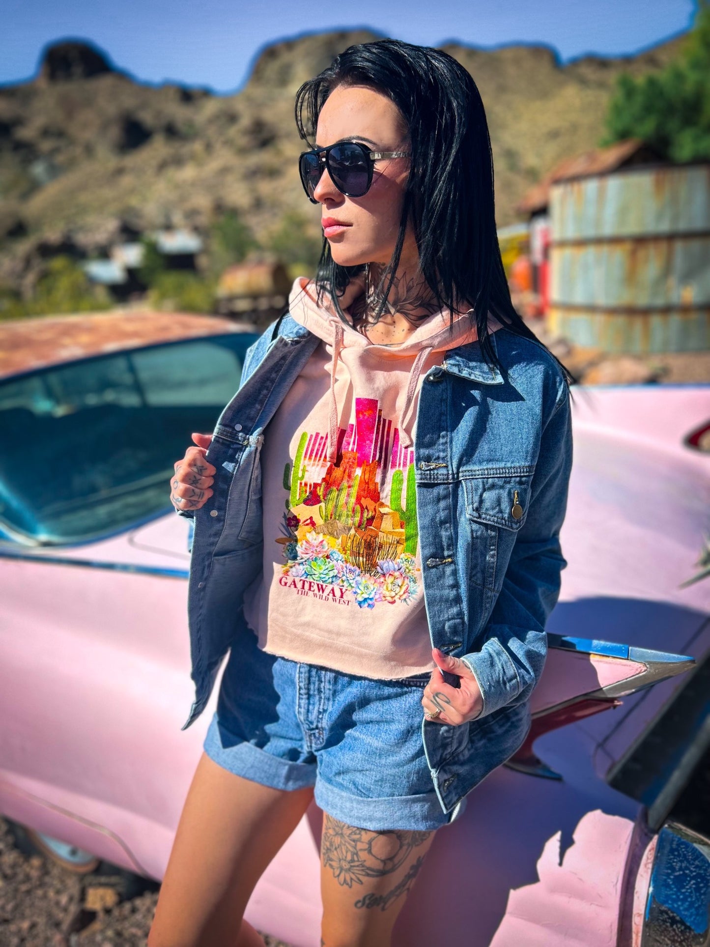 Desert Flower Denim Jacket - Gateway Apparel Co.