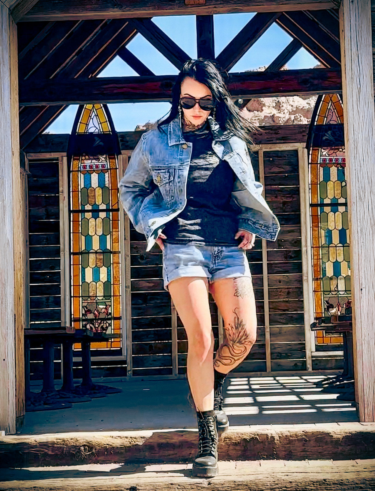 Desert Flower Denim Jacket - Gateway Apparel Co.