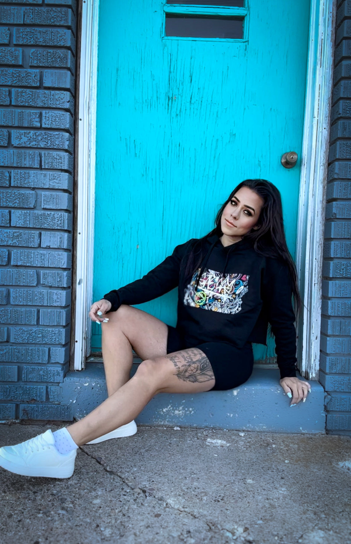 Graffiti Cropped Hoodie