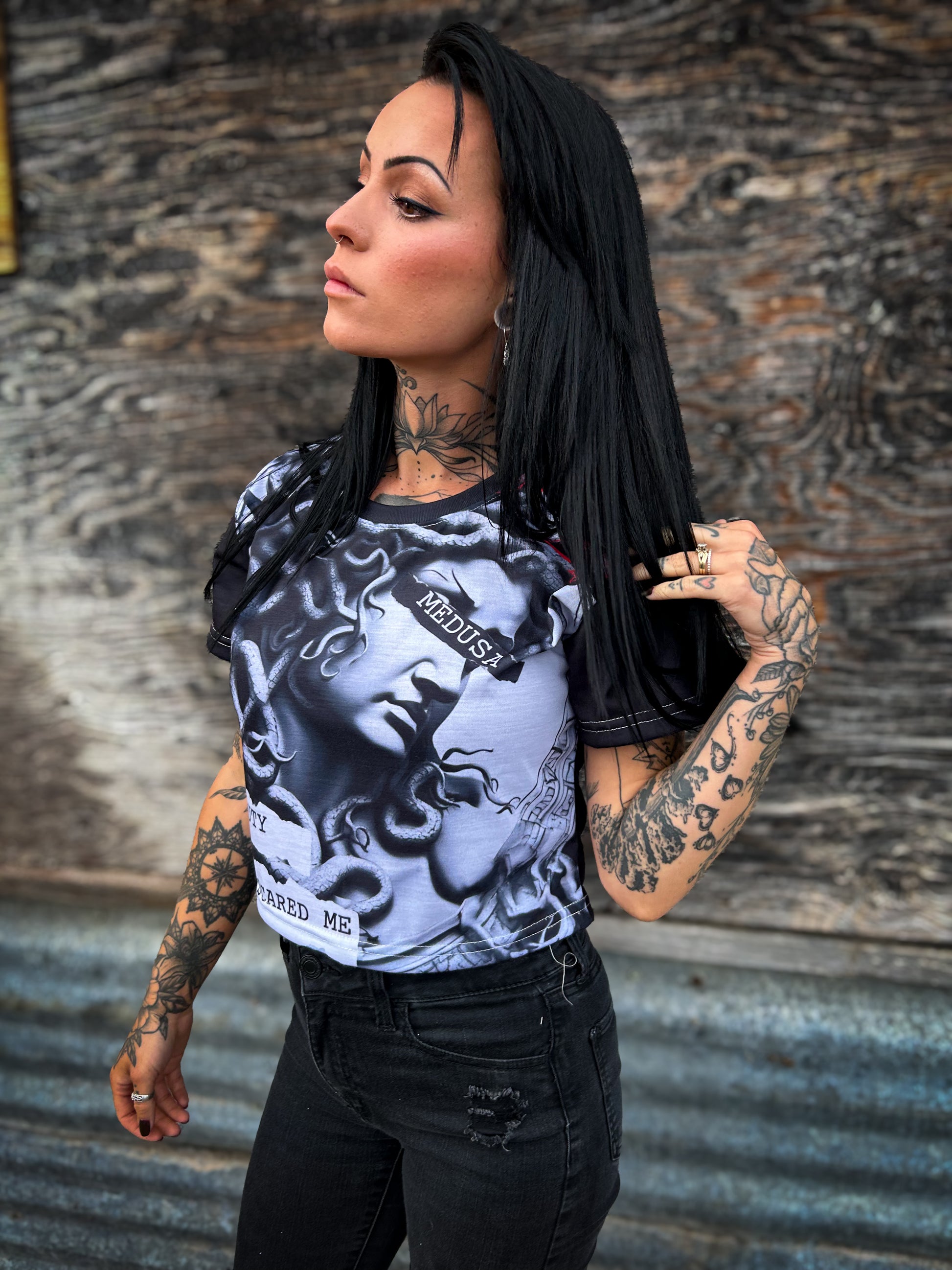 Medusa Rose Crop Tee - Gateway Apparel Co.