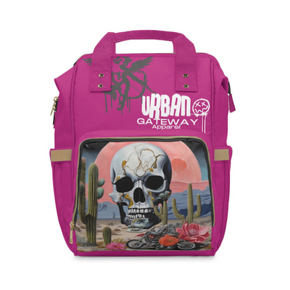 Desert Skull Multifunctional Backpack Hot Pink - Gateway Apparel Co.