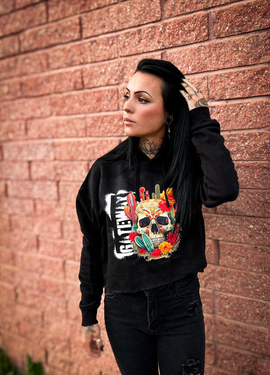Desert Skull Cropped Hood - Gateway Apparel Co.