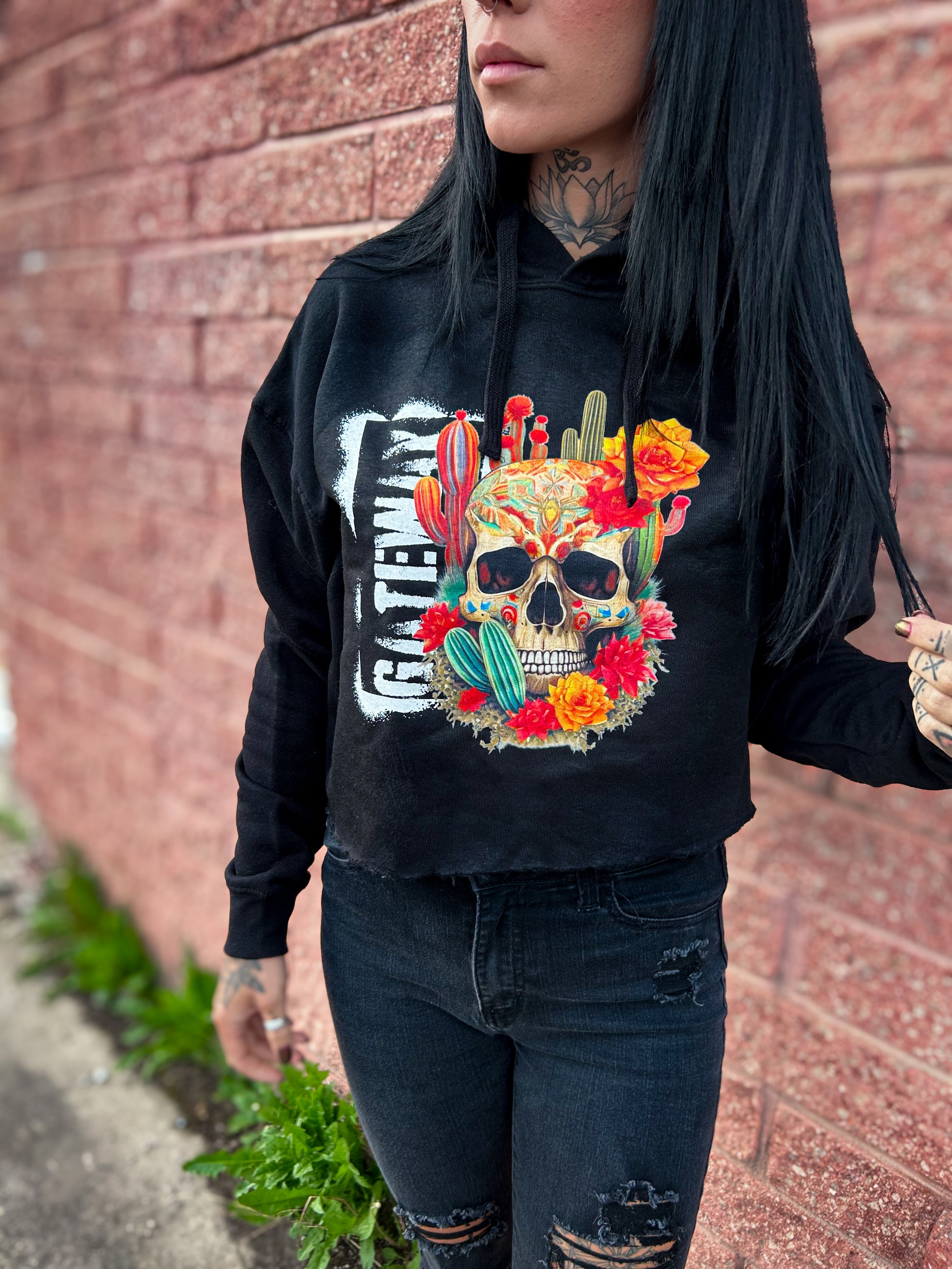 Desert Skull Cropped Hood - Gateway Apparel Co.