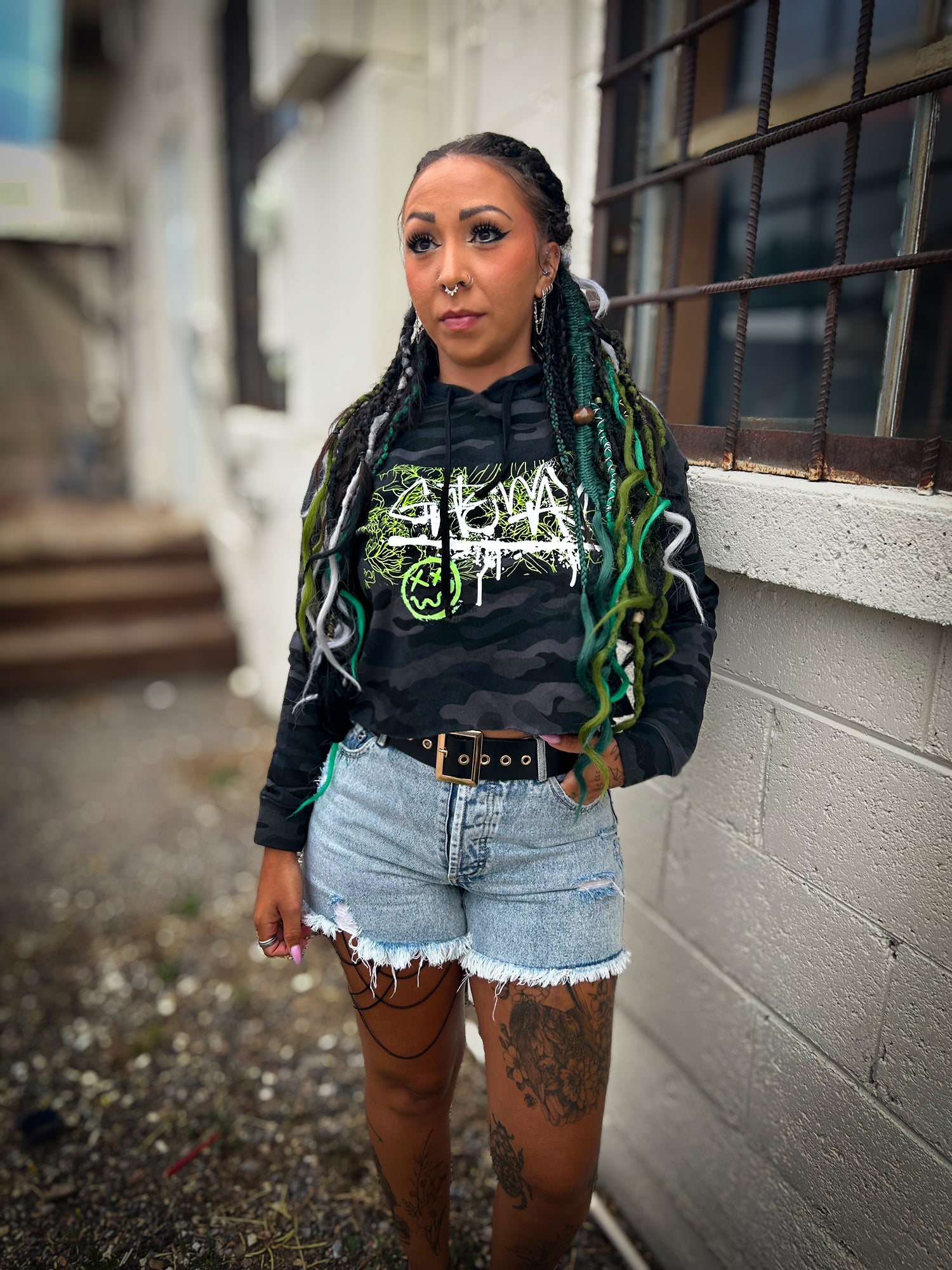 Floral Cropped Hooded Sweatshirt - Gateway Apparel Co.