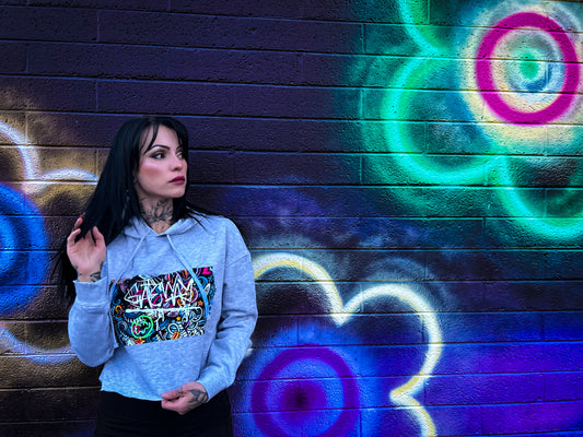 Graffiti Cropped Hoodie - Gateway Apparel Co.