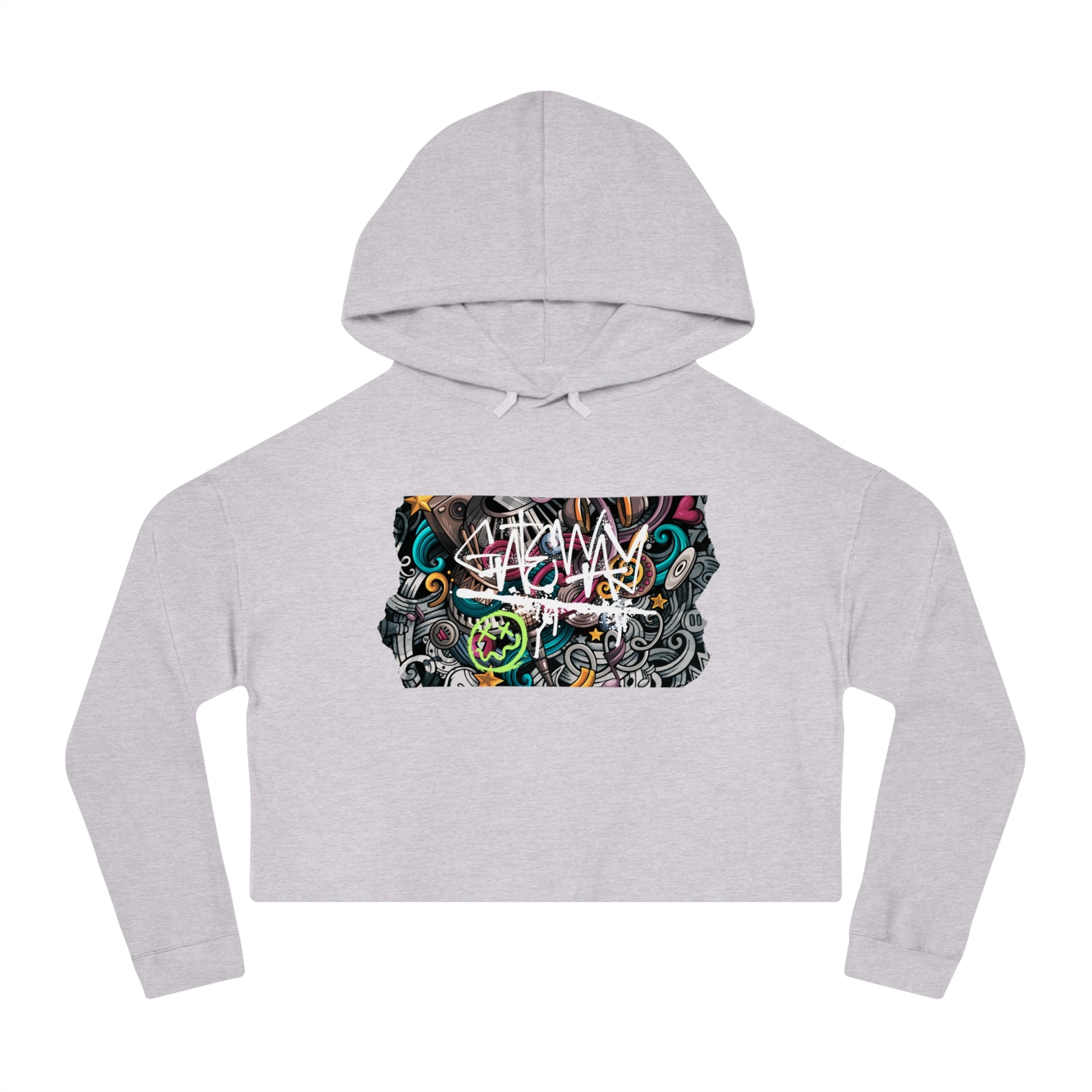 Graffiti Cropped Hoodie - Gateway Apparel Co.