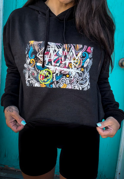 Graffiti Cropped Hoodie - Gateway Apparel Co.