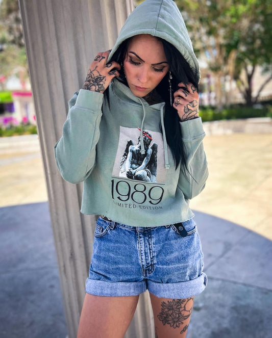 1989 Angel Cropped Hooded Sweatshirt - Gateway Apparel Co.