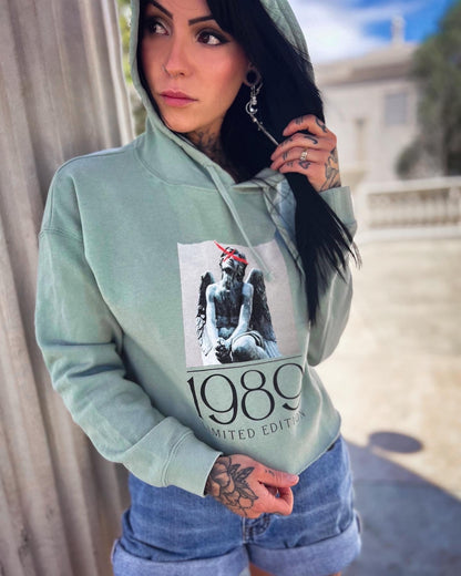 1989 Angel Cropped Hooded Sweatshirt - Gateway Apparel Co.