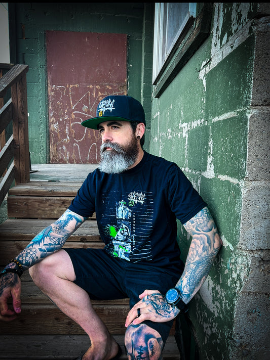 Urban Gateway Greek Theology Tee Shirt with a streetwear graffiti design